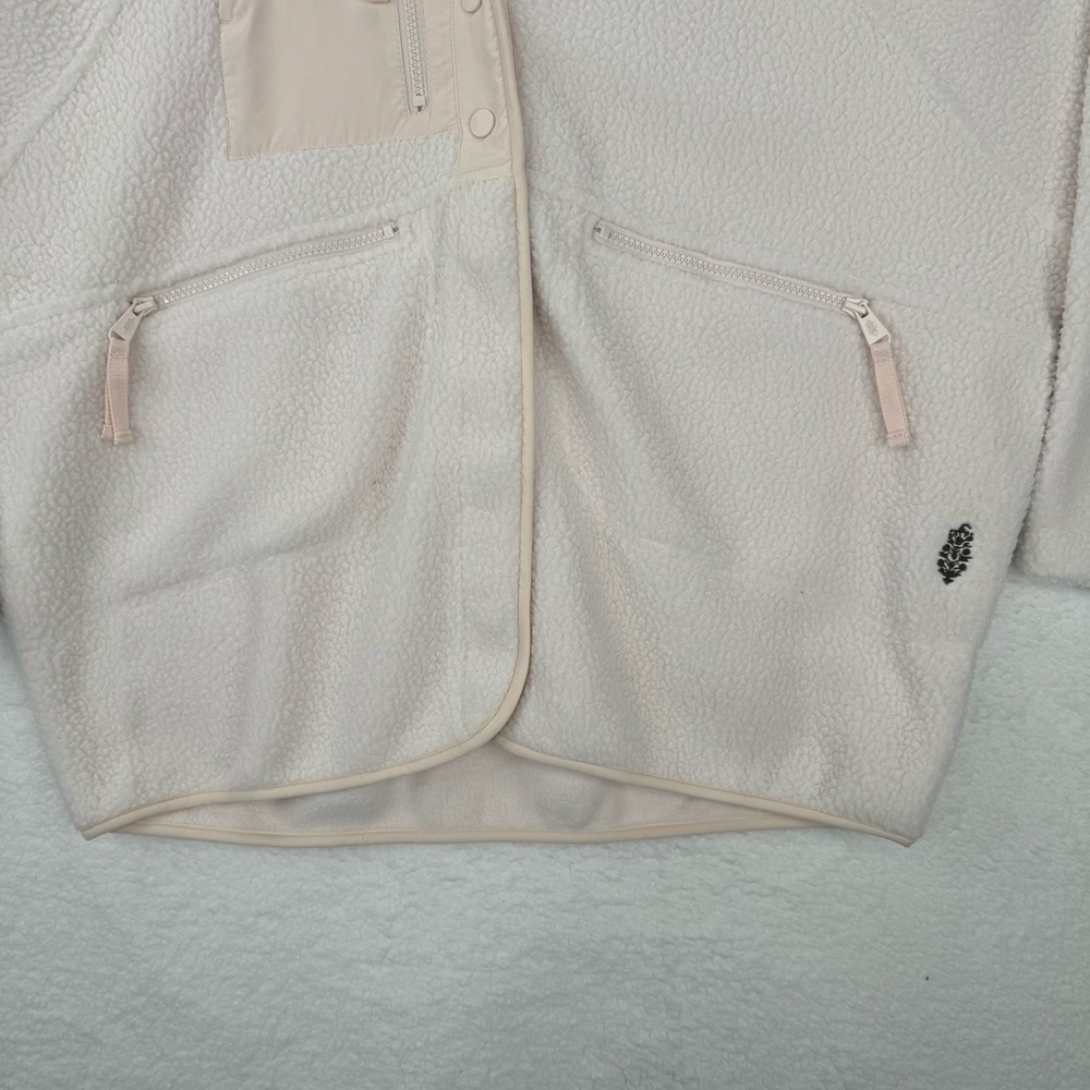 Free People X Hatch Hit the Slopes Maternity Jacket Cream Fleece Chest Pocket S - Picture 14 of 14